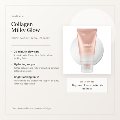 Medicube Collagen Milky Glow Daytime Wrapping Mask features