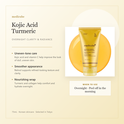 Medicube Kojic Acid Turmeric Night Wrapping Mask features