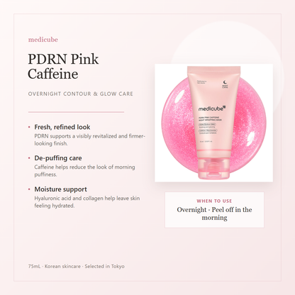 Medicube PDRN Pink Caffeine Night Wrapping Mask features