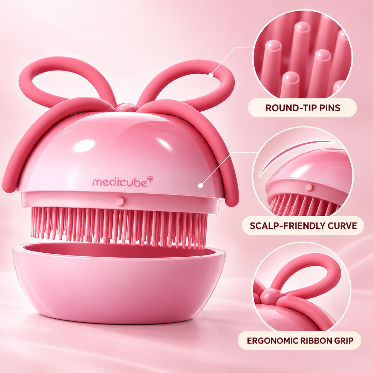 MEDICUBE Ribbon Cherry Glass Hair Brush – Tokyo Plus MEDICUBE Ribbon Cherry Glass Hair Brush – Tokyo Plus