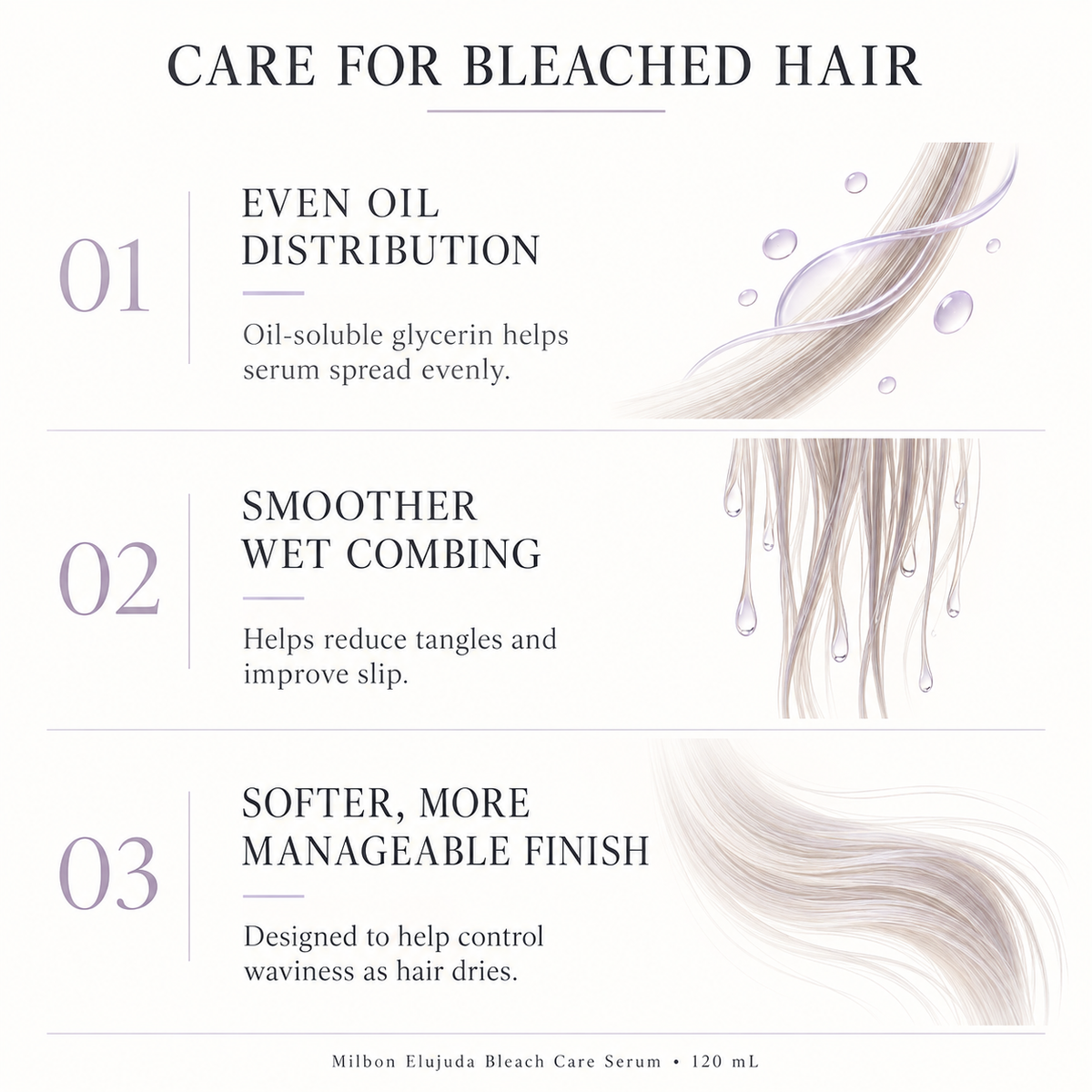 Even oil distribution, smoother wet combing, and a manageable finish