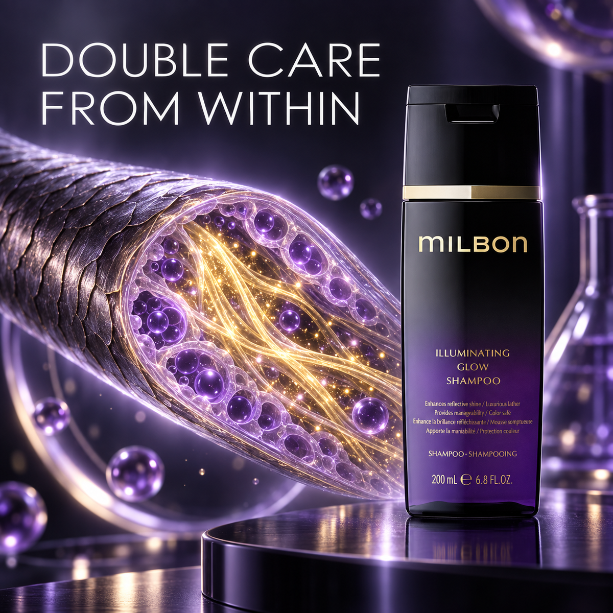 MILBON Illuminating Glow double care for internal hair voids and proteins