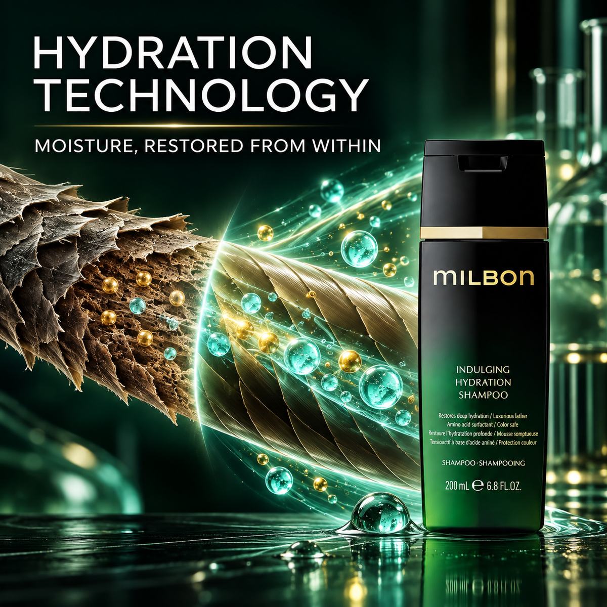 MILBON Indulging Hydration moisture-restoring technology