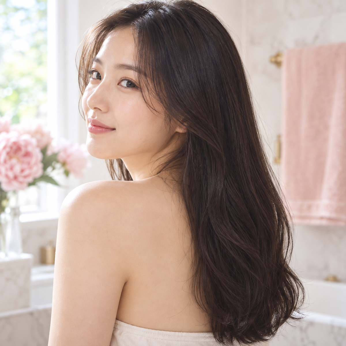 Natural smooth hair after Jemile Fran care