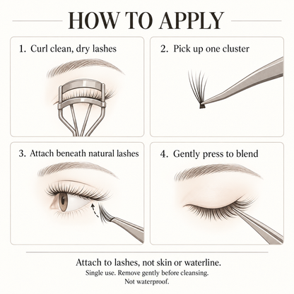 1 Second Lashes application and care guide