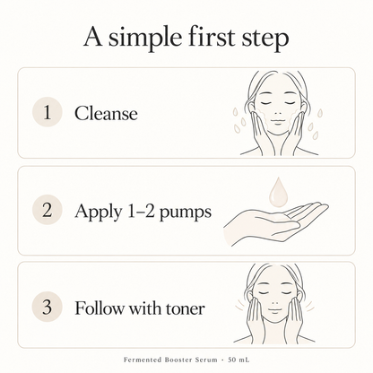 Three-step guide to using MUJI Fermented Booster Serum