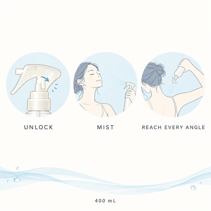 Unlock, mist and reach hard-to-access areas