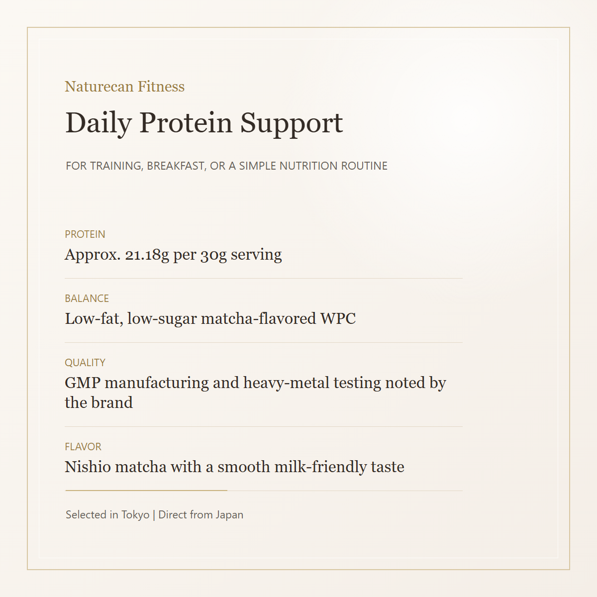 Naturecan Fitness Matcha Whey Protein daily protein support