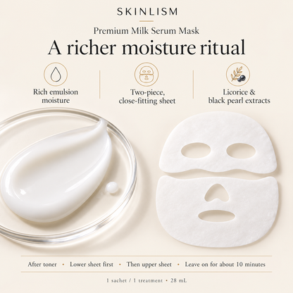 SKINLISM rich emulsion moisture and two-piece mask instructions