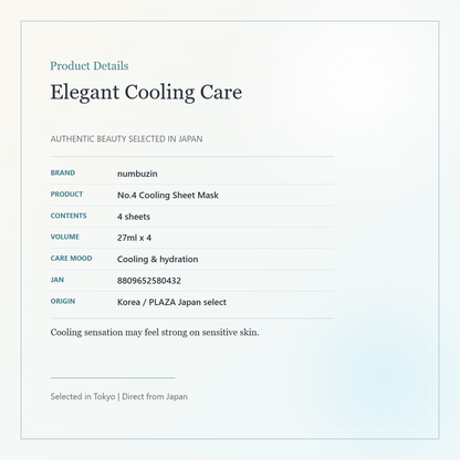 numbuzin No.4 Cooling Sheet Mask 4 Sheets product details