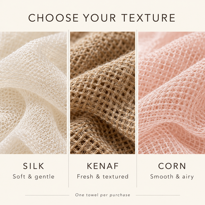 Compare Silk Kenaf and Corn body towel textures