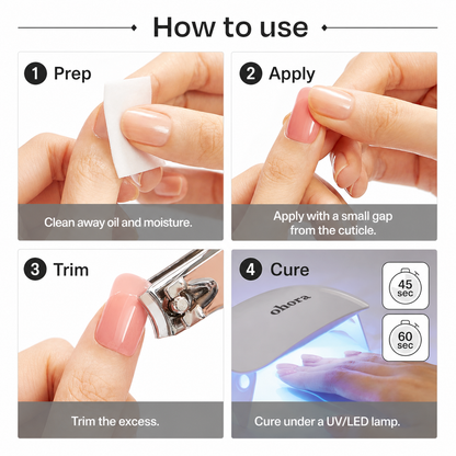 How to apply ohora semi-cured gel strips