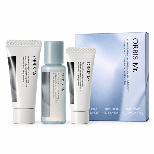 ORBIS Mr. Trial Set with face wash, lotion, moisturizing cream and box