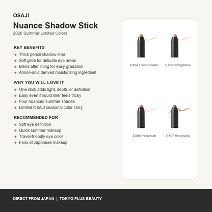 OSAJI Nuance Shadow Stick 2026 Summer benefits and full shade overview