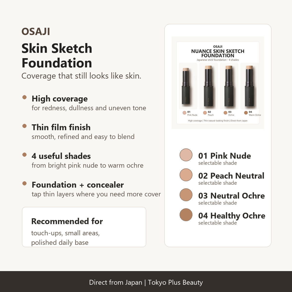 OSAJI Skin Sketch Foundation benefits and shade overview