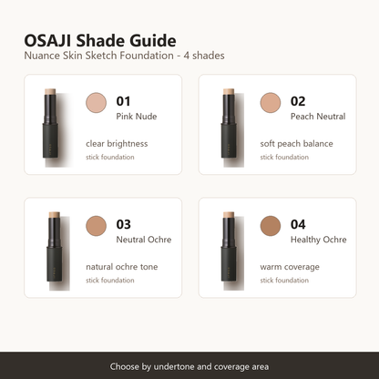 OSAJI Nuance Skin Sketch Foundation balanced shade guide