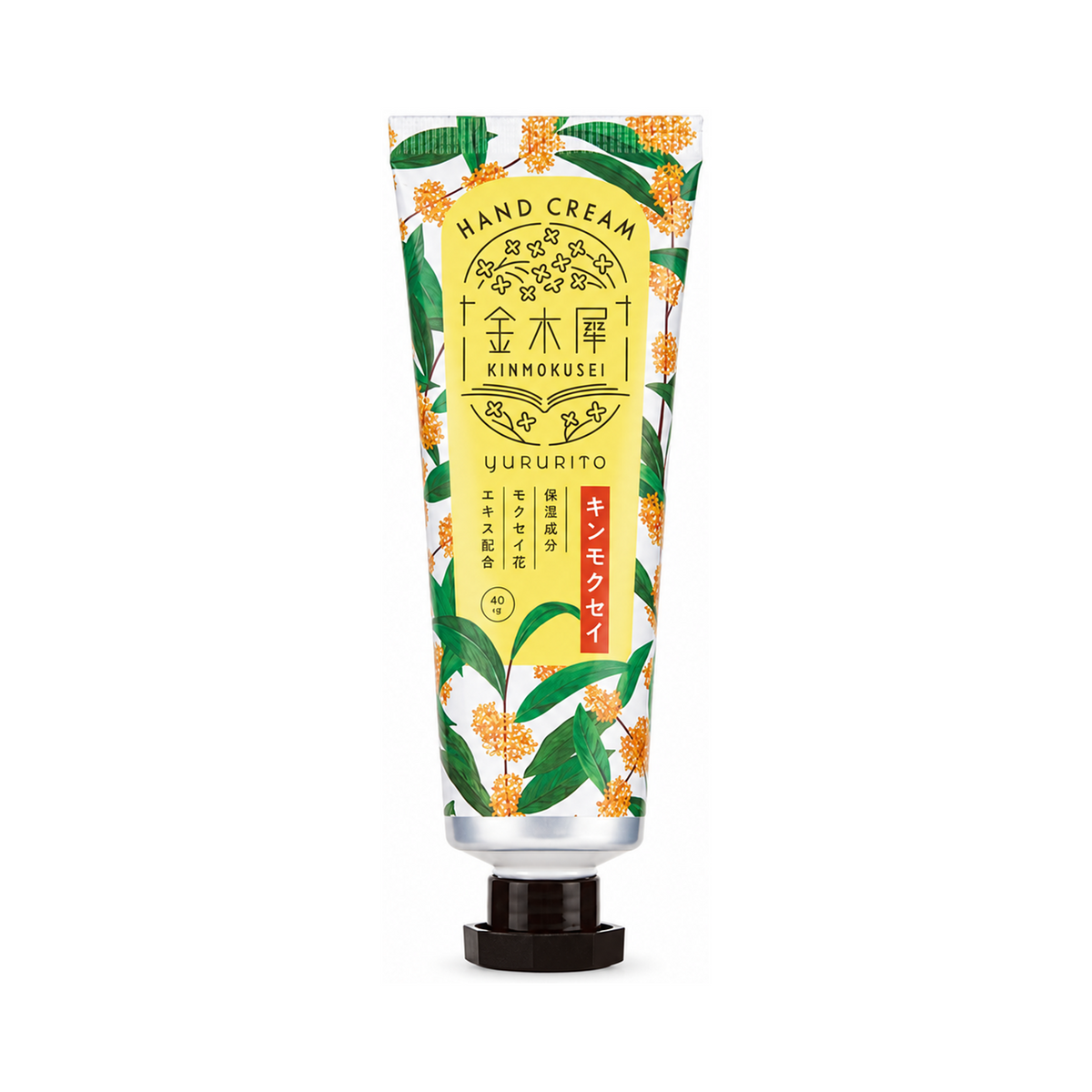 YURURITO Kinmokusei Osmanthus Hand Cream 40 mL — produto em um fundo branco