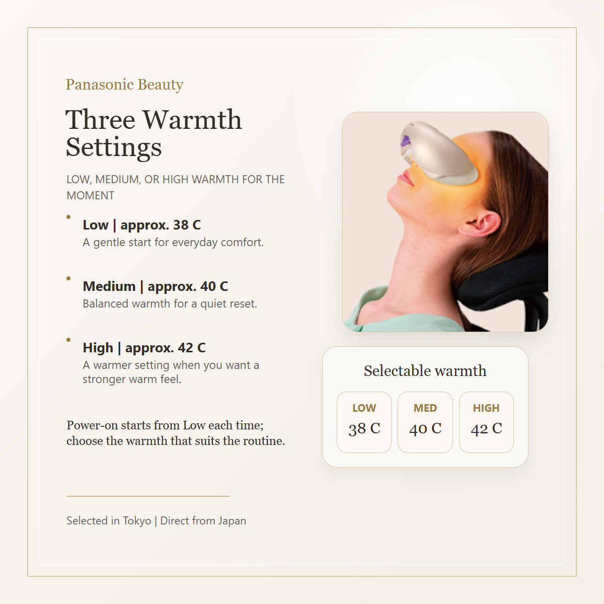 Panasonic Eye Esthe EH-SW68-N three warmth settings