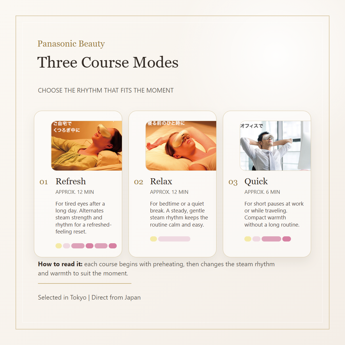 Panasonic Eye Esthe EH-SW68-N three course modes