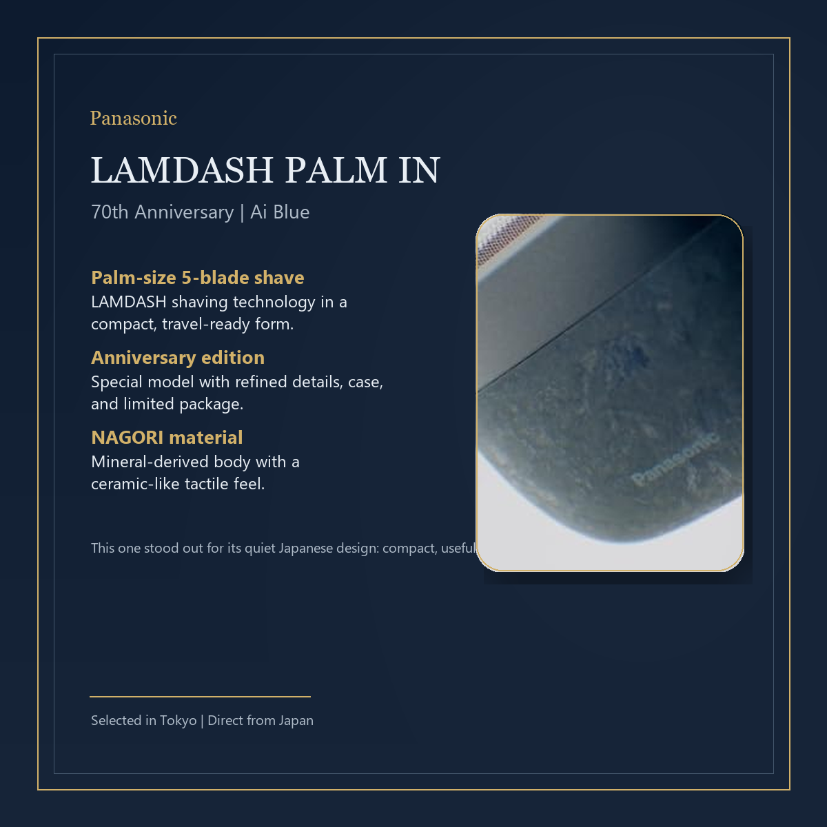 Panasonic LAMDASH PALM IN ES-PV70-A Ai Blue overview