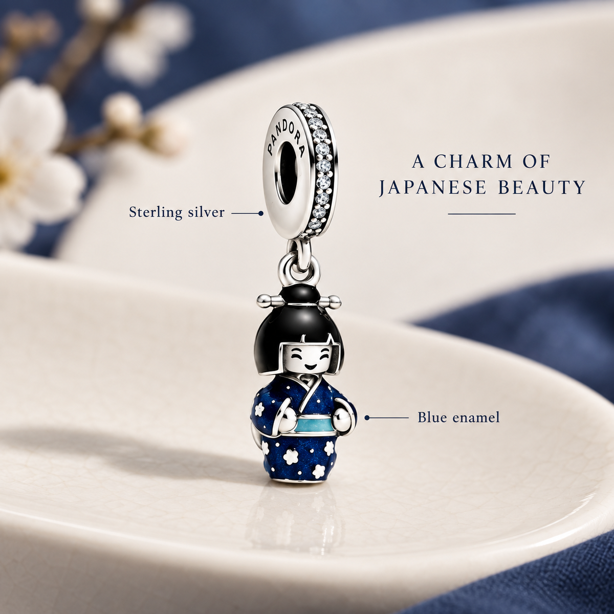 Blue enamel and sterling silver feature image