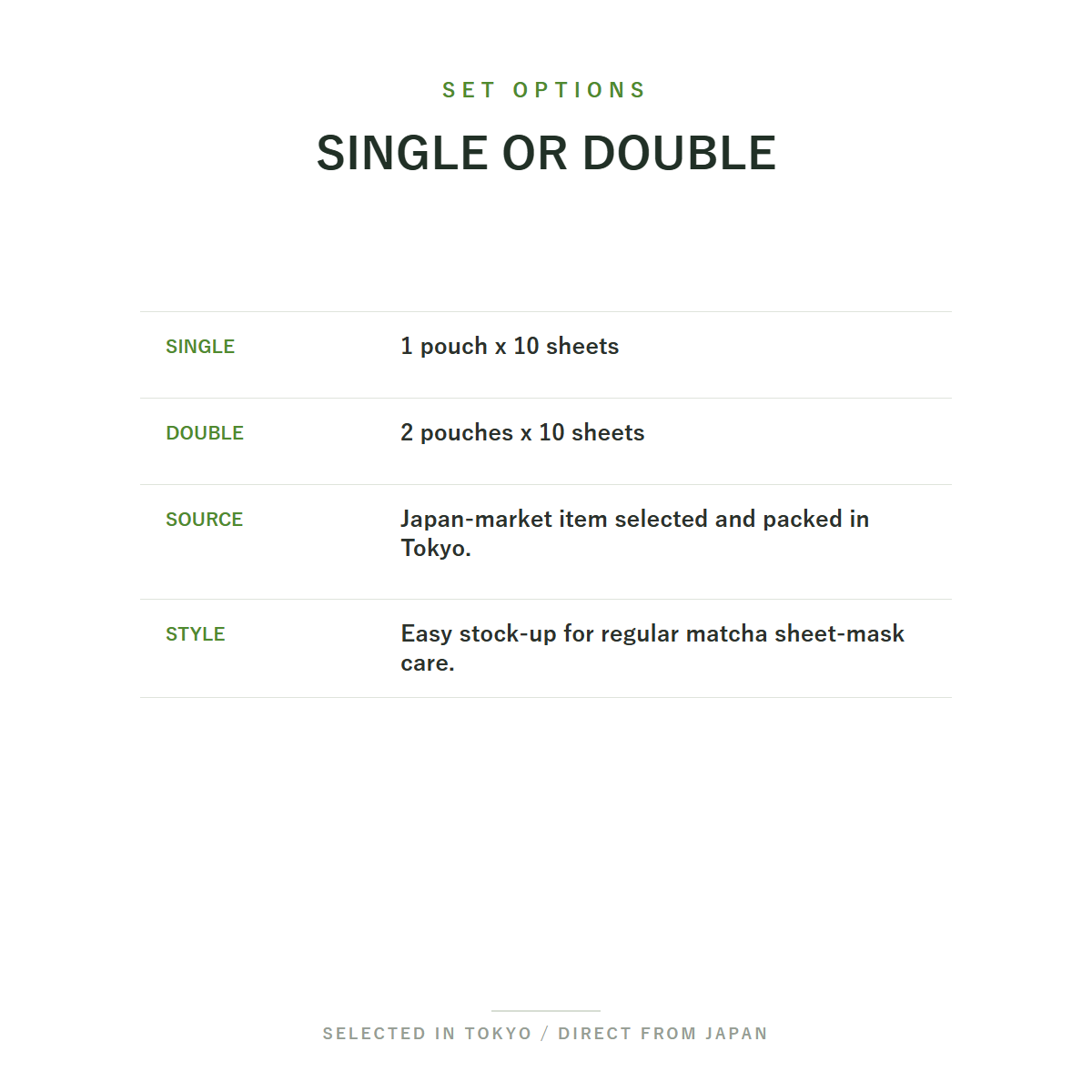 pdc Wafood Made Uji Matcha Mask N 10 Sheets single double set options