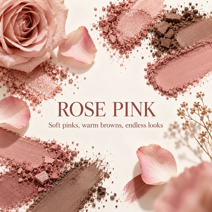 Illustrative rose pink and brown color moodboard