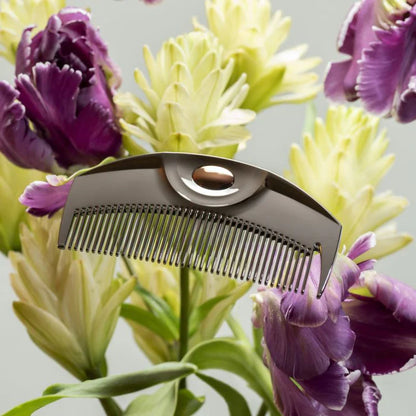 LOVE CHROME (R) PG TSUKI PREMIUM BLACK | Japanese Compact Hair Comb