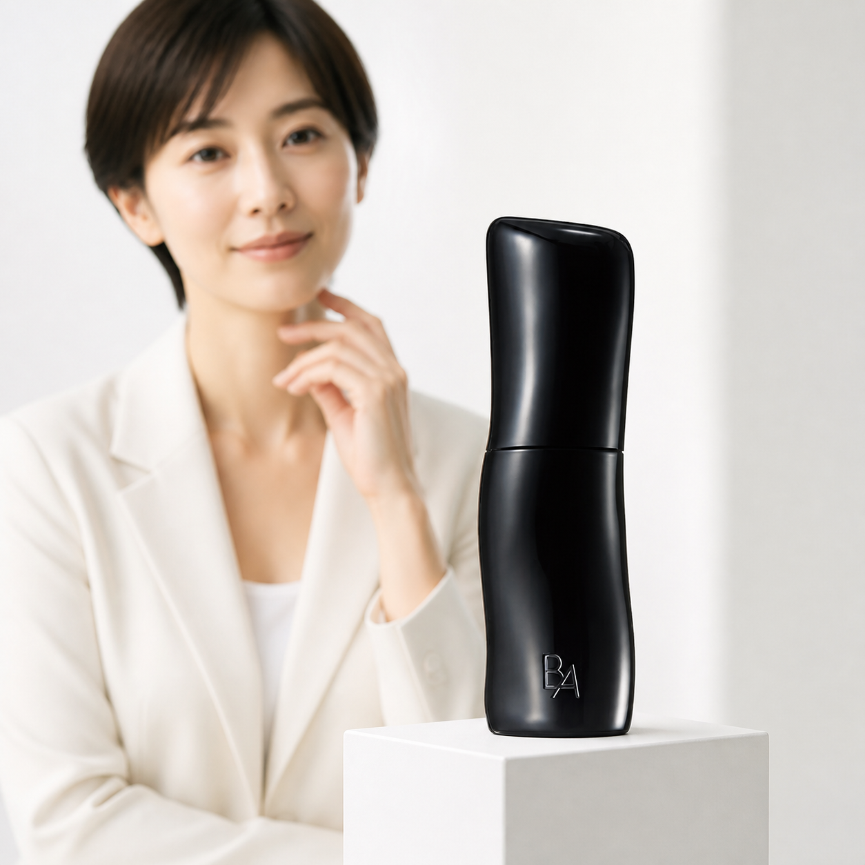Japanese model with POLA B.A Milk 7