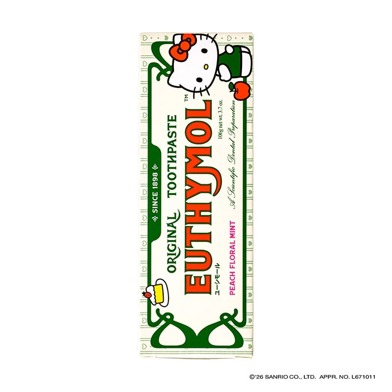 EUTHYMOL Hello Kitty toothpaste box, vertical view