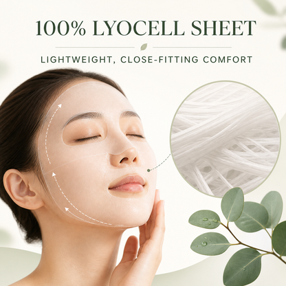 Pureal clear essence mask 100 percent lyocell sheet feature