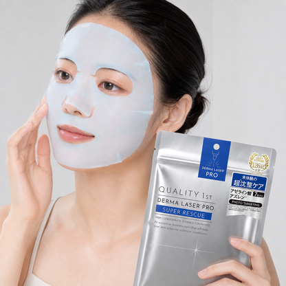 Model using QUALITY 1st DERMA LASER PRO Super Rescue Mask