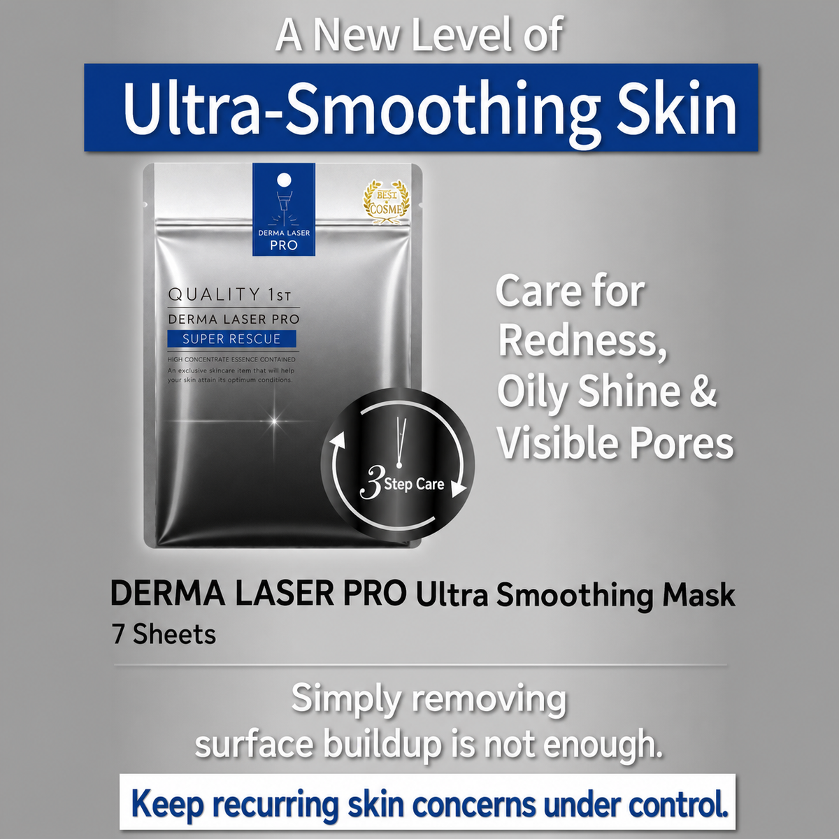 QUALITY 1st DERMA LASER PRO Ultra Smoothing English infographic
