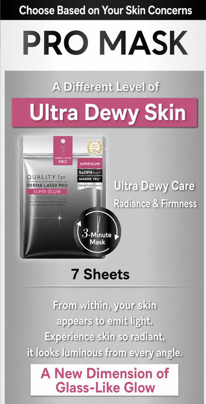 QUALITY 1st DERMA LASER PRO Super Glow English infographic