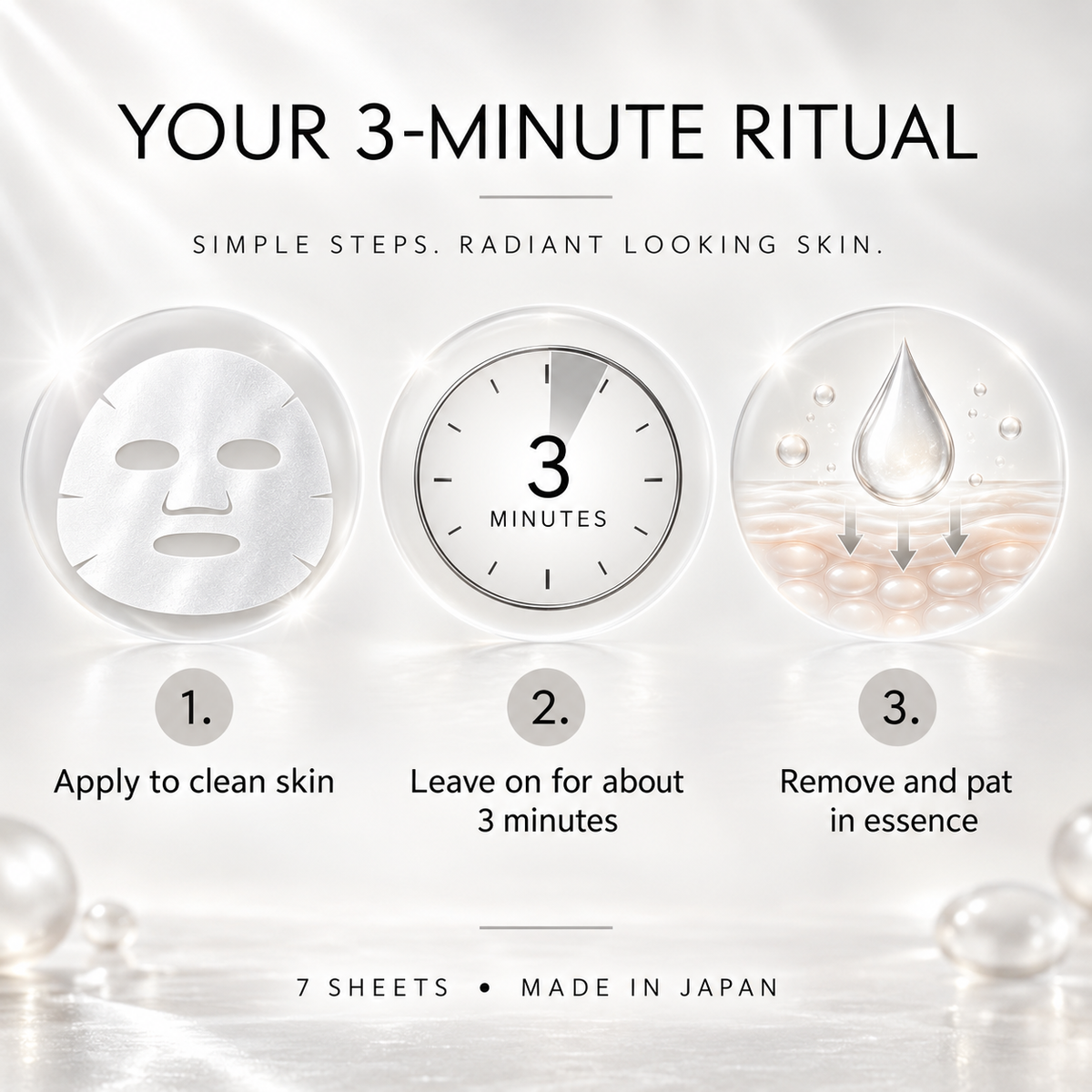 How to use the 7-sheet mask in an approximately 3-minute routine