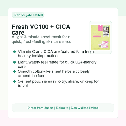 Fresh VC100 plus CICA care benefit card for Quality 1st BeMe mask
