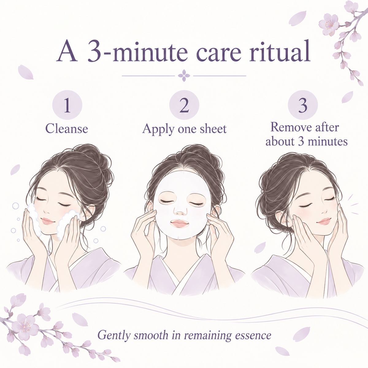 Three-minute sheet mask routine