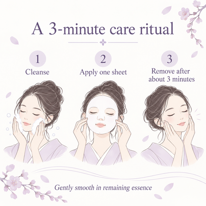 Three-minute sheet mask routine