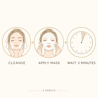 Three-minute sheet-mask routine
