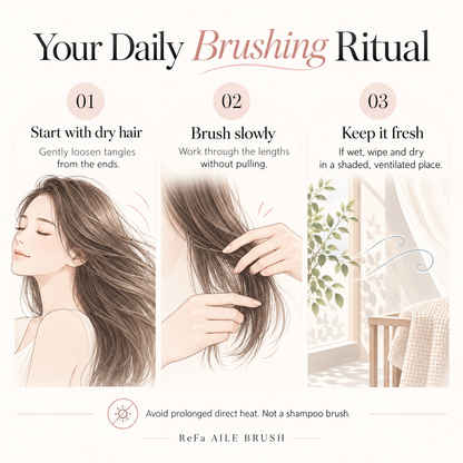 ReFa AILE BRUSH dry-hair brushing and care guide