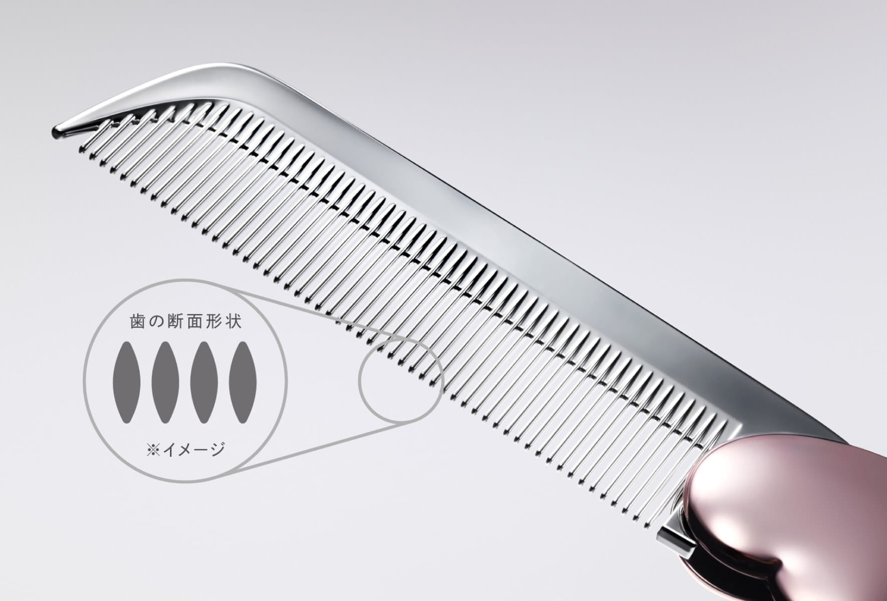 ReFa Aira MIRROR COMB official close-up detail