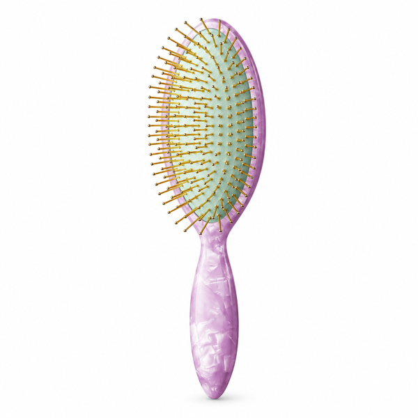 ReFa AURA Modern Pink hair brush on white