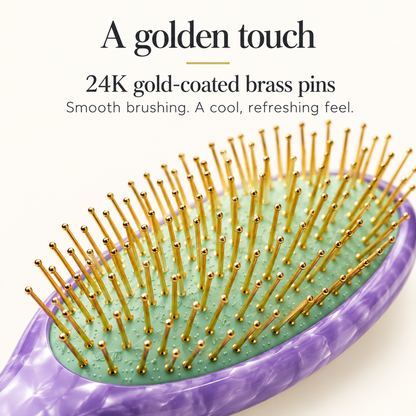 ReFa AURA 24K ouro banhado a latão pinos e detalhe de almofada