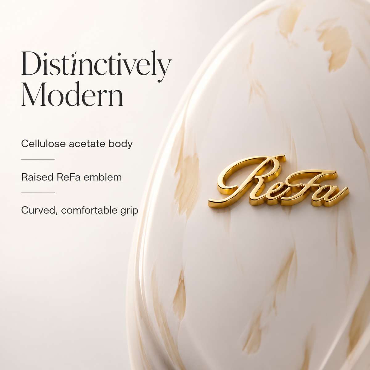 ReFa AURA Modern Acetato marfim e emblema em relevo