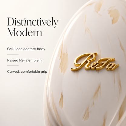 ReFa AURA Modern Acetato marfim e emblema em relevo