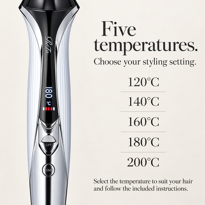 Cinco configurações de temperatura de 120 a 200 graus Celsius