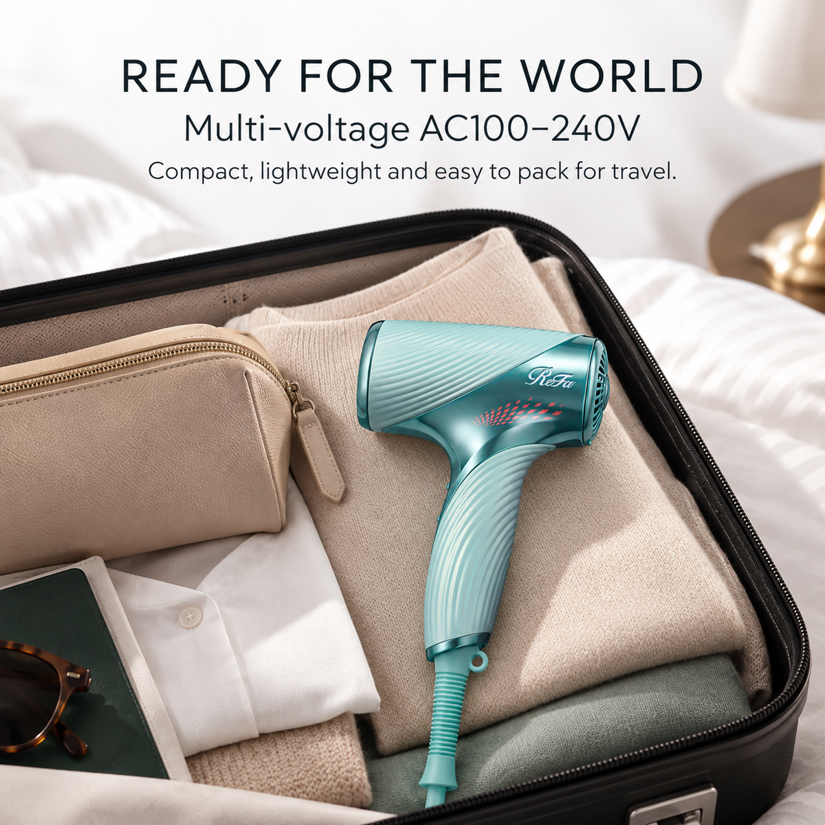 ReFa BEAUTECH DRYER SE multi-voltage travel feature