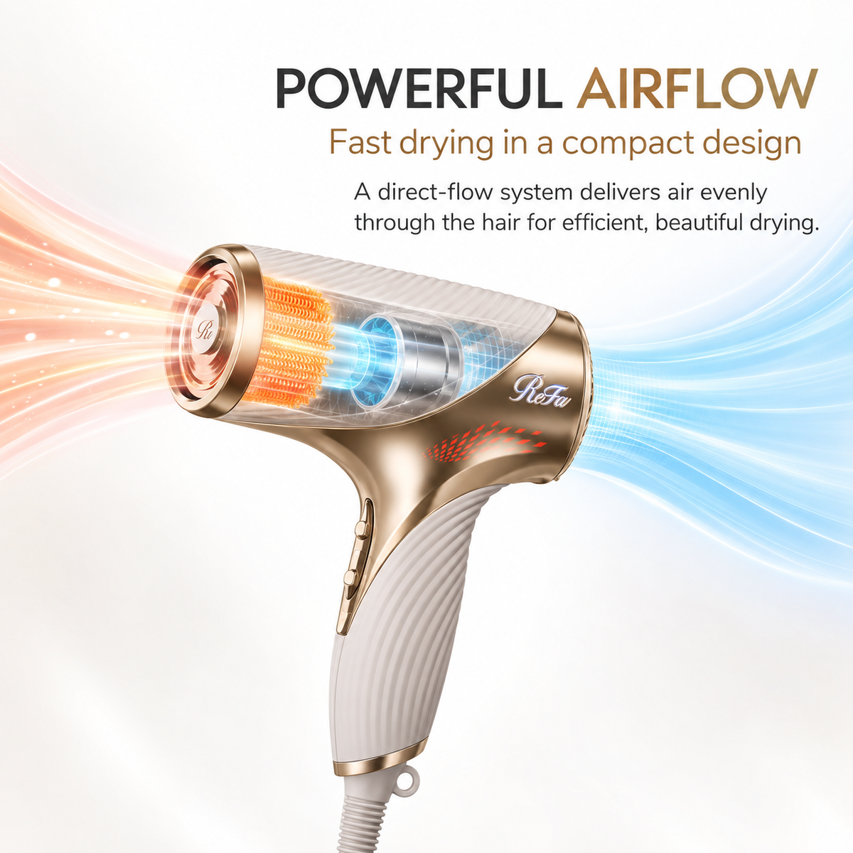 ReFa BEAUTECH DRYER SE powerful airflow feature