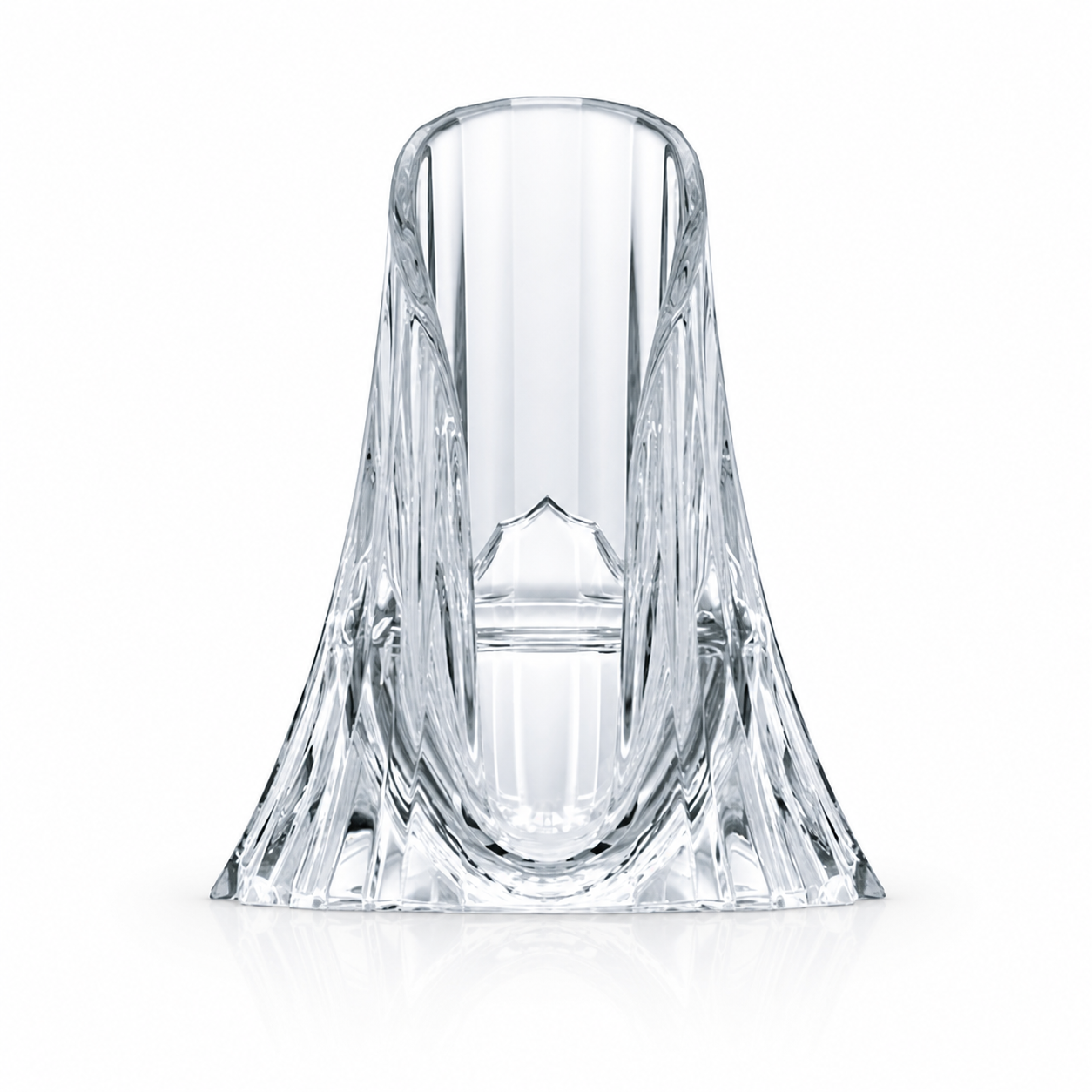 Clear faceted ReFa BEAUTECH FINGER IRON HOLDER on white background