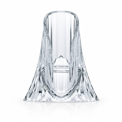 Clear faceted ReFa BEAUTECH FINGER IRON HOLDER on white background